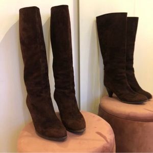 Vintage Italian brown suede boots